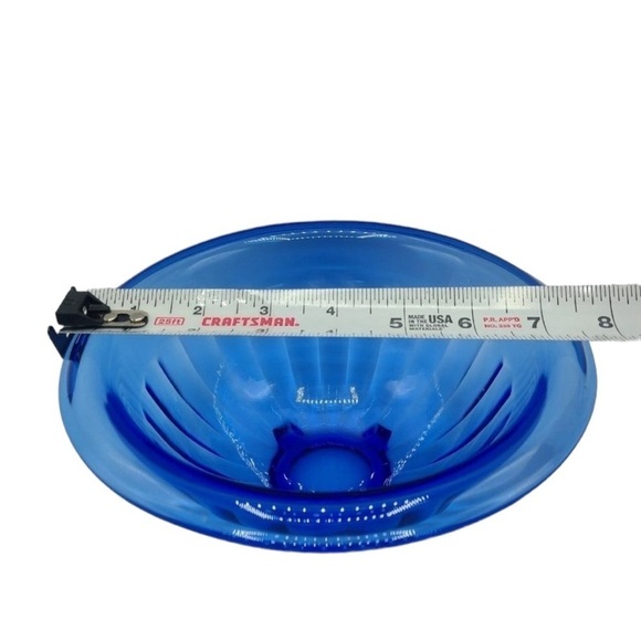 Vintage Hazel Atlas Cobalt Blue Pillar Optic Mixing Bowl - Picture 7 of 7